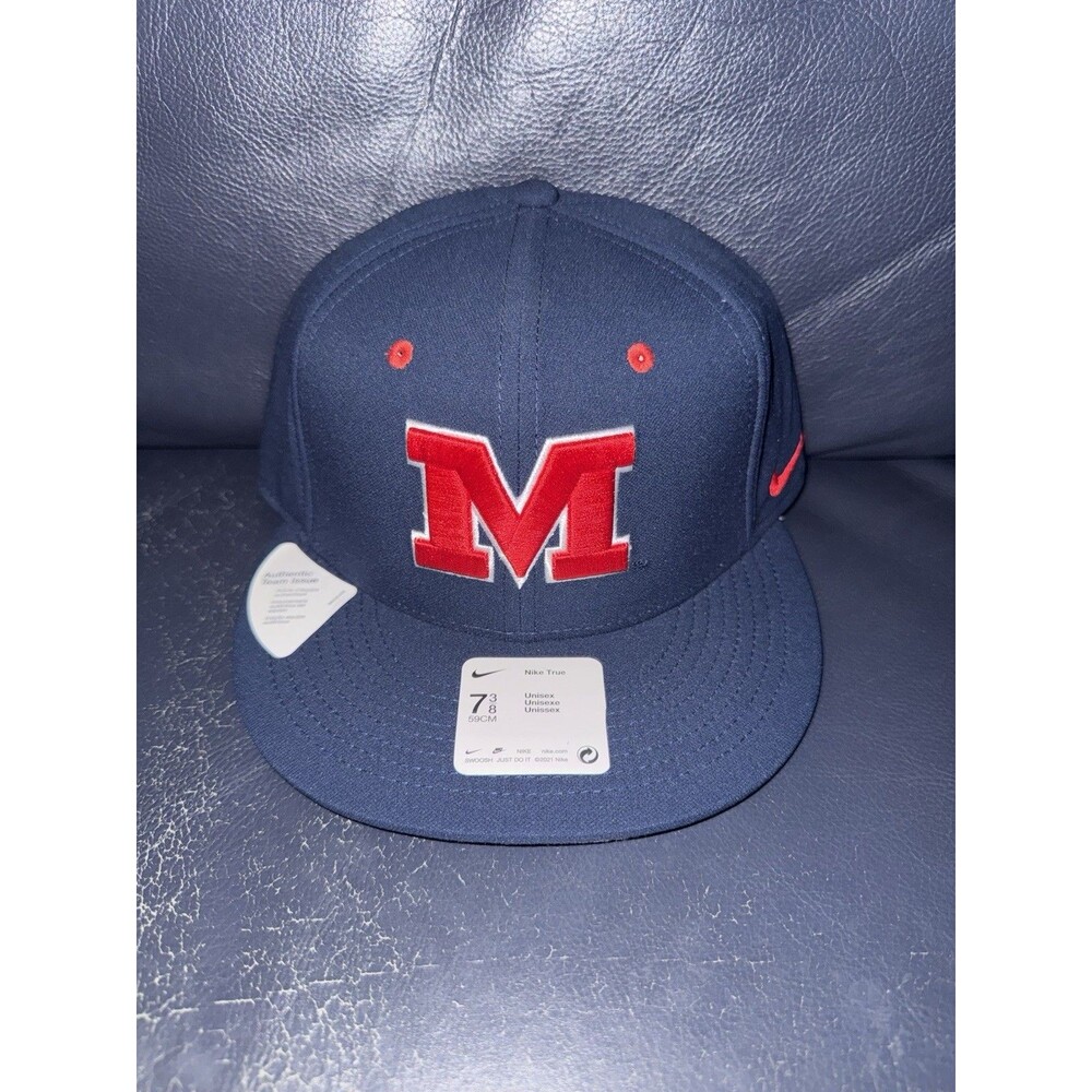 Ole Miss Rebels Hat Nike True Dri-Fit On Field Baseball Size 7 3/8 Fitted